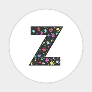 Z letter with colorful paw print Magnet